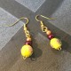 Boucles d'oreilles en verre artisanal jaune