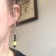 Boucles d'oreilles billes de Milleflori jaunes et losanges noirs