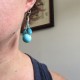 Boucles d'oreilles bleu turquoise marbrées
