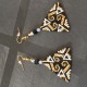 Boucles d'oreilles triangles spirales Miyuki blanc, or et noir
